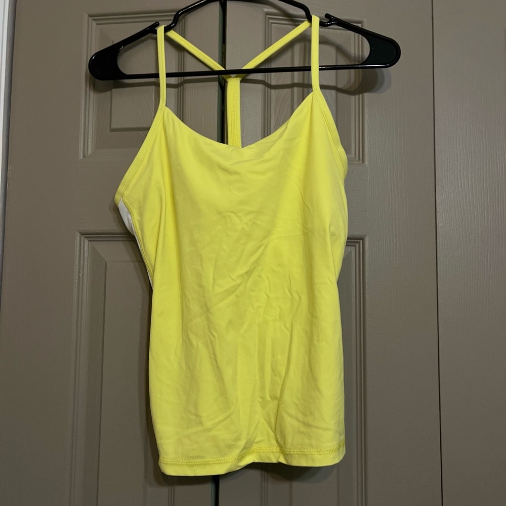 Stori yellow built in bra active tank